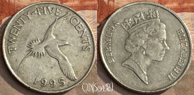 Бермудские Острова 25 центов 1995 г., KM# 47, 238t-101 ♛
