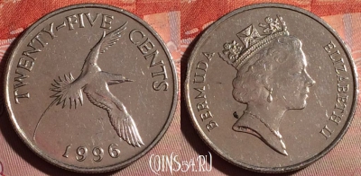 Бермудские Острова 25 центов 1996 года, KM# 47, 188f-070