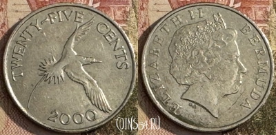 Бермудские Острова 25 центов 2000 г., KM# 110, s268t-056