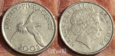Бермудские Острова 25 центов 2002 г., KM# 110, 255t-068
