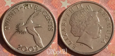 Бермудские Острова 25 центов 2002 года, KM# 110, 378-039