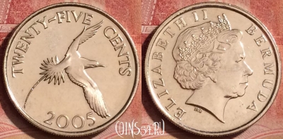 Бермудские Острова 25 центов 2005 года, UNC, 072l-125