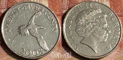 Бермудские Острова 25 центов 2008 года, KM# 110, s175t-029