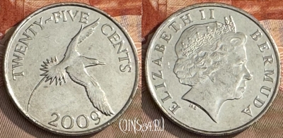 Бермудские Острова 25 центов 2009 г., KM# 110, s234t-128