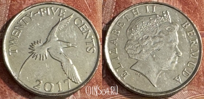 Бермудские Острова 25 центов 2017 г., KM# 110, s262t-091
