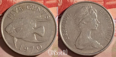 Бермуды 5 центов 1970 года, KM# 16, 081b-025