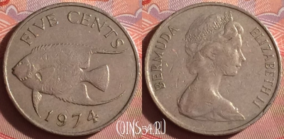 Бермудские Острова 5 центов 1974 г., редкая, 237f-066