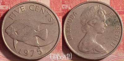 Бермудские Острова 5 центов 1975 года, KM# 16, 208j-138