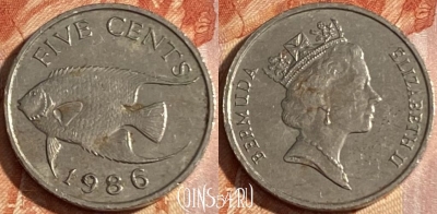 Бермудские Острова 5 центов 1986 г., KM# 45, 155r-023 ♛