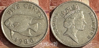 Бермудские Острова 5 центов 1986 г., KM# 45, 264t-076