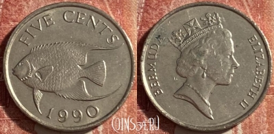 Бермудские Острова 5 центов 1990 г., KM# 45, 476р-098 ♛