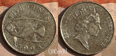 Бермудские Острова 5 центов 1993 г., KM# 45, 229t-126 ♛