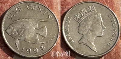 Бермудские Острова 5 центов 1994 г., KM# 45, s260t-017