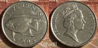 Бермудские Острова 5 центов 1995 года, KM# 45, 098t-110