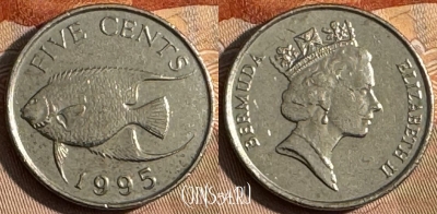 Бермудские Острова 5 центов 1995 года, KM# 45, s170t-140 ♛