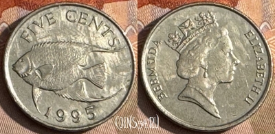 Бермудские Острова 5 центов 1995 года, KM# 45, 228t-119
