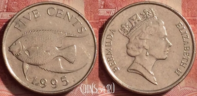 Бермудские Острова 5 центов 1995 года, KM# 45, 320k-104