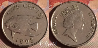 Бермудские Острова 5 центов 1995 года, KM# 45, 339g-024