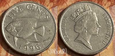 Бермудские Острова 5 центов 1996 года, KM# 45, s108t-028