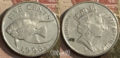 Бермудские Острова 5 центов 1996 г., KM# 45, s268t-120