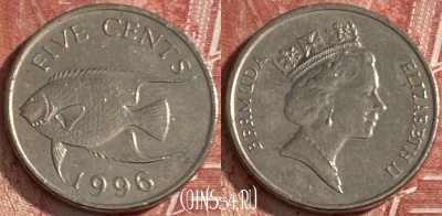 Бермудские Острова 5 центов 1996 года, KM# 45, 475r-023