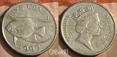 Бермудские Острова 5 центов 1997 года, KM# 45, s057s-162
