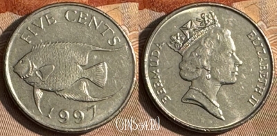 Бермудские Острова 5 центов 1997 года, KM# 45, s171t-111 ♛