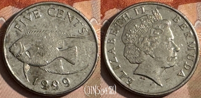 Бермудские Острова 5 центов 1999 г., KM# 108, 143s-112
