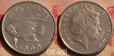 Бермудские Острова 5 центов 1999 года, KM# 108, 405-076