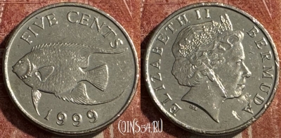 Бермудские Острова 5 центов 1999 г., KM# 108, s472s-075
