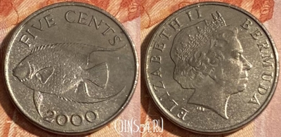Бермудские Острова 5 центов 2000 года, KM# 108, 154r-061