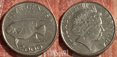 Бермудские Острова 5 центов 2000 г., KM# 108, 475r-090 ♛