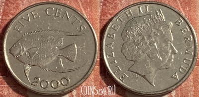 Бермудские Острова 5 центов 2000 г., KM# 108, 476р-122 ♛