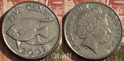 Бермудские Острова 5 центов 2002 г., KM# 108, s138t-007