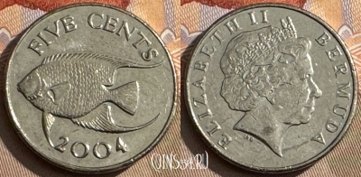 Бермудские Острова 5 центов 2004 г., KM# 108, s047s-083