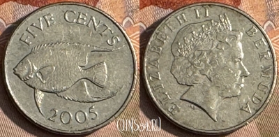 Бермудские Острова 5 центов 2005 г., KM# 108, 214t-108