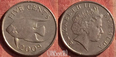 Бермудские Острова 5 центов 2009 года, KM# 108, 402-018