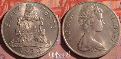 Бермудские Острова 50 центов 1970 года, KM# 19, 057i-134