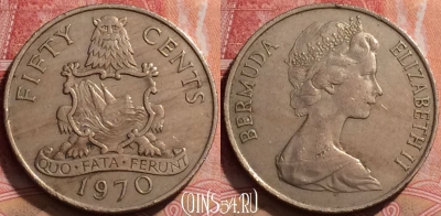 Бермудские Острова 50 центов 1970 года, KM# 19, 288k-137