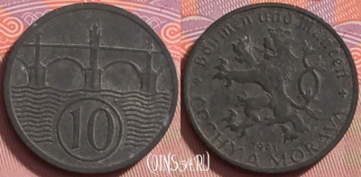 Богемия и Моравия 10 геллеров 1941 года, KM# 1, 123j-130