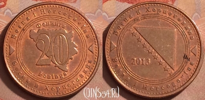 Босния и Герцеговина 20 фенингов 2013 г., KM# 116, 375k-094
