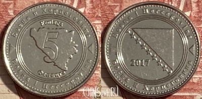 Босния и Герцеговина 5 фенингов 2017 г., KM# 121, 477р-007
