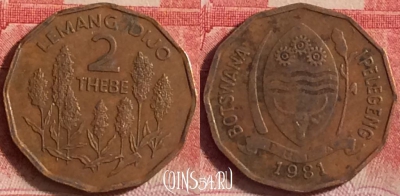 Ботсвана 2 тхебе 1981 года, КМ# 14, 207j-058