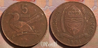 Ботсвана 5 тхебе 1991 года, КМ# 4a, 164b-097