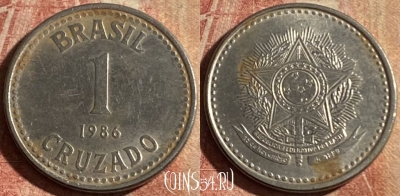 Бразилия 1 крузадо 1986 года, KM# 605, 183p-030
