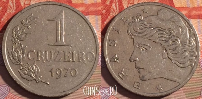 Бразилия 1 крузейро 1970 года, KM# 581, 193a-113