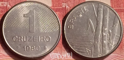 Бразилия 1 крузейро 1980 года, KM# 590, 292l-002