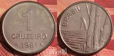 Бразилия 1 крузейро 1981 года, KM# 590, 274i-109