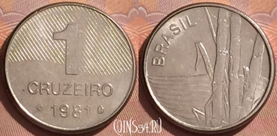 Бразилия 1 крузейро 1981 года, KM# 590, 368k-028
