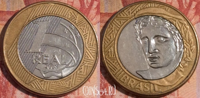 Бразилия 1 реал 2008 года, KM# 652a, 157a-021